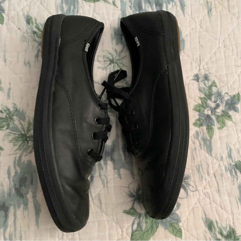 Keds black leather